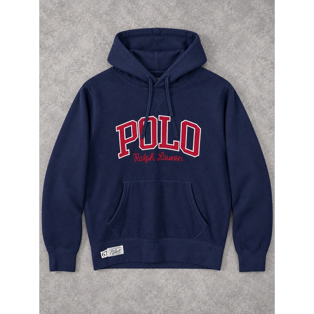 Polo Ralph Lauren Fleece Hoodie Mens Small Navy Blue Varsity Collegiate Heritage